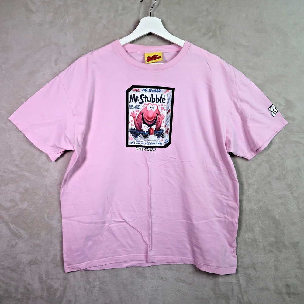 2005 Topps Wacky Packages Shirt Mens Pink Mr. Stubble Tee L/XL? RARE